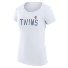 White Minnesota Twins G-III 4Her by Carl Banks Women's Super-Slim Fit Lightweight Dot Print T-Shirt