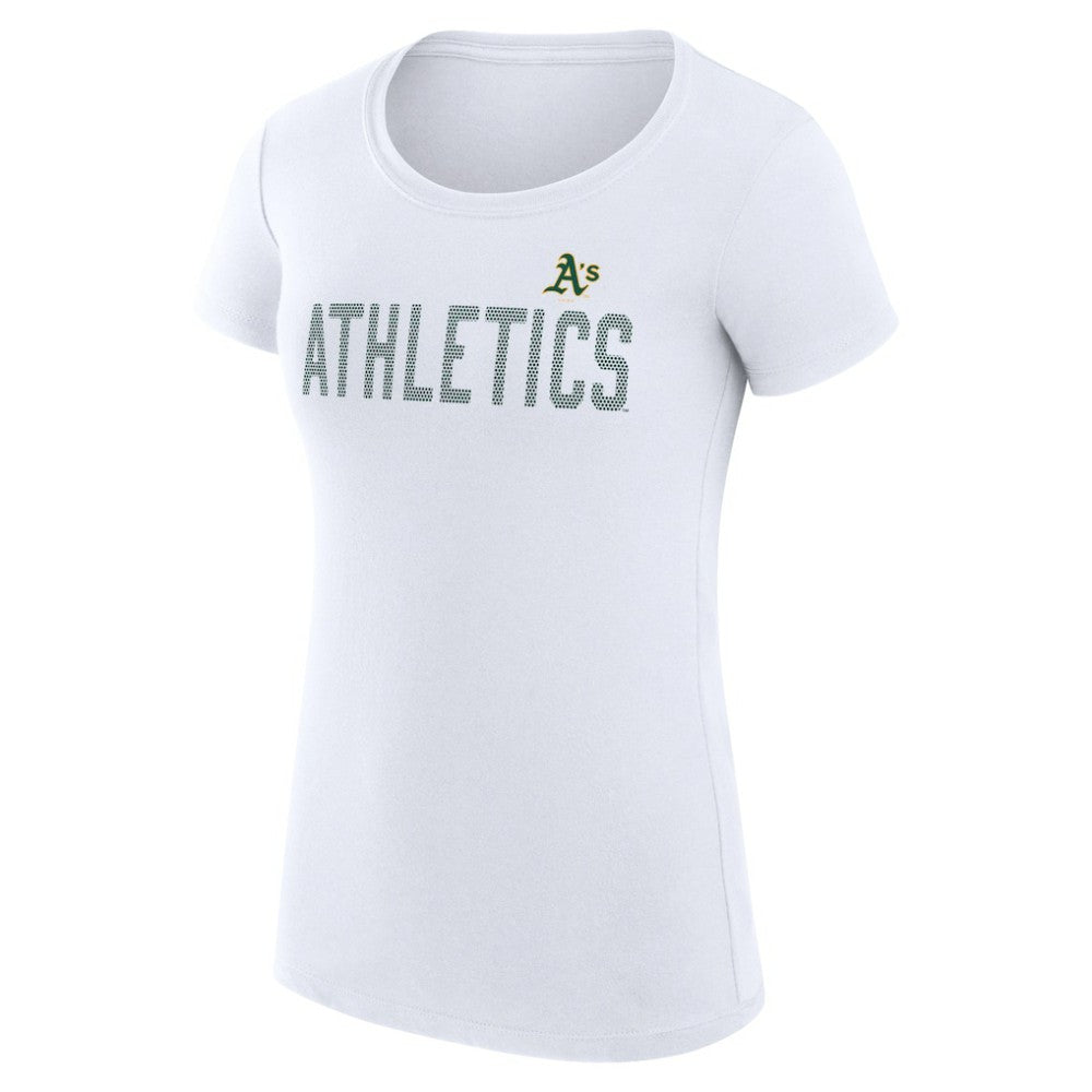 White Athletics G-III 4Her by Carl Banks Women's Super-Slim Fit Lightweight Dot Print T-Shirt