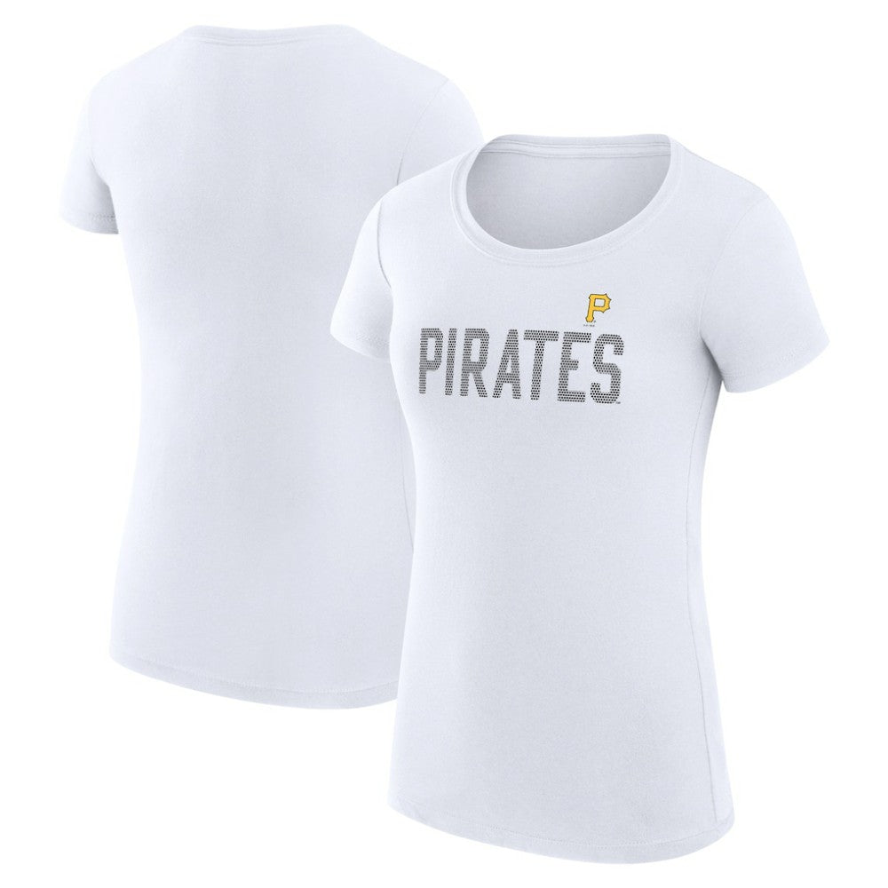 White Pittsburgh Pirates G-III 4Her by Carl Banks Women's Super-Slim Fit Lightweight Dot Print T-Shirt