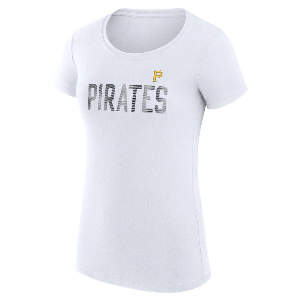 White Pittsburgh Pirates G-III 4Her by Carl Banks Women's Super-Slim Fit Lightweight Dot Print T-Shirt