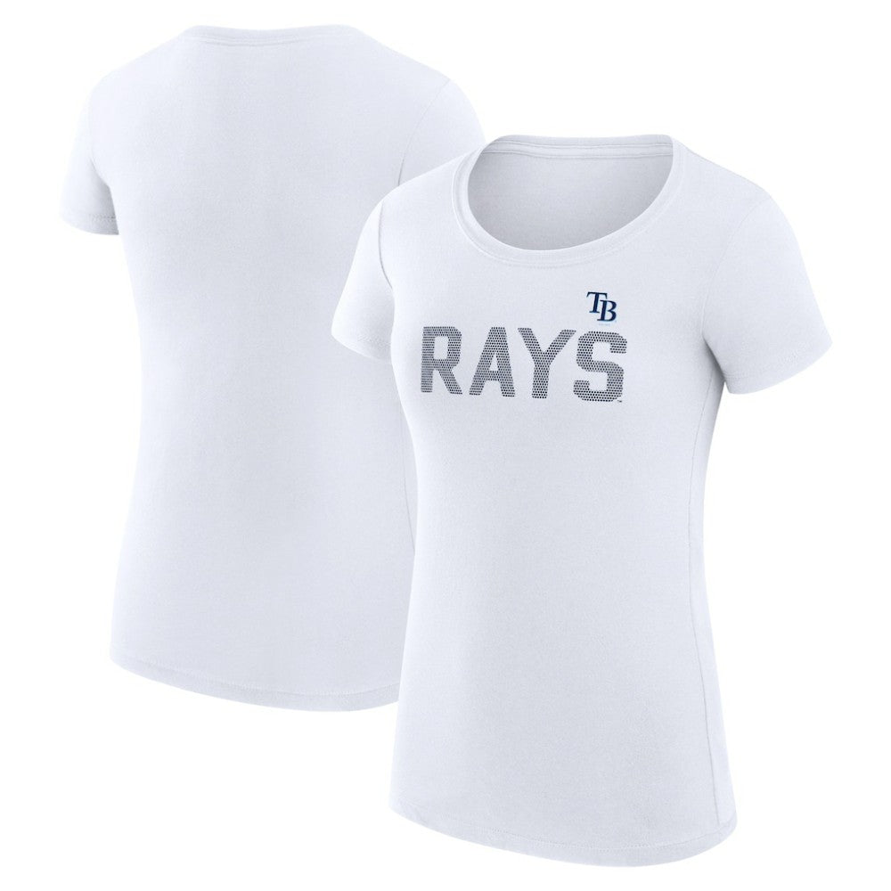 White Tampa Bay Rays G-III 4Her by Carl Banks Women's Super-Slim Fit Lightweight Dot Print T-Shirt