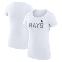 White Tampa Bay Rays G-III 4Her by Carl Banks Women's Super-Slim Fit Lightweight Dot Print T-Shirt