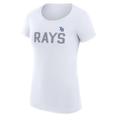 White Tampa Bay Rays G-III 4Her by Carl Banks Women's Super-Slim Fit Lightweight Dot Print T-Shirt