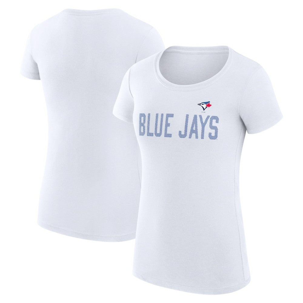 White Toronto Blue Jays G-III 4Her by Carl Banks Women's Super-Slim Fit Lightweight Dot Print T-Shirt