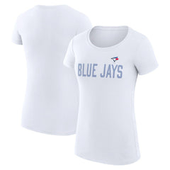 White Toronto Blue Jays G-III 4Her by Carl Banks Women's Super-Slim Fit Lightweight Dot Print T-Shirt