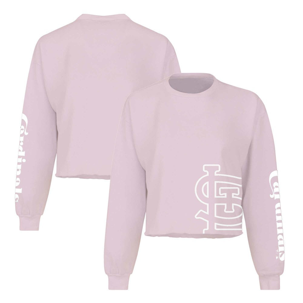 Pink St. Louis Cardinals Fanatics Women's Cropped Slouchy Long Sleeve T-Shirt