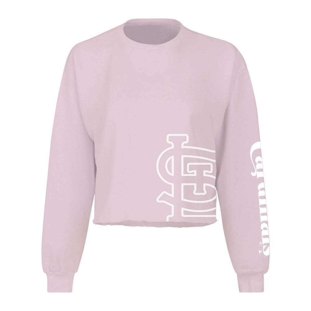Pink St. Louis Cardinals Fanatics Women's Cropped Slouchy Long Sleeve T-Shirt