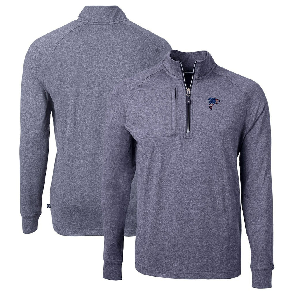 Cutter & Buck Big & Tall Adapt Eco Knit Quarter-Zip Pullover Top - Atlanta Falcons Pullover