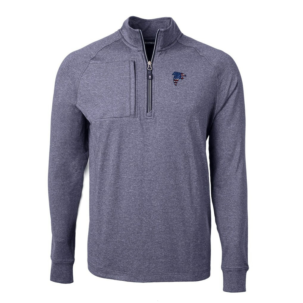 Cutter & Buck Big & Tall Adapt Eco Knit Quarter-Zip Pullover Top - Atlanta Falcons Pullover