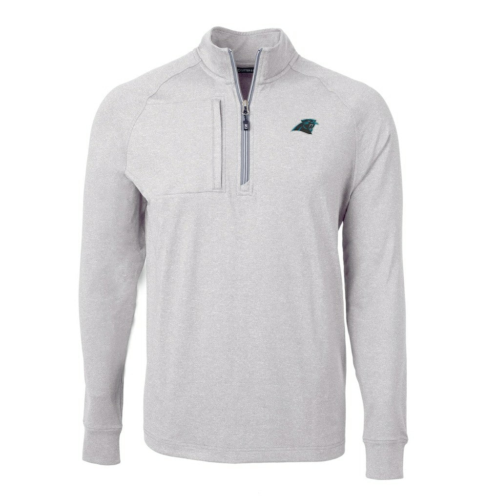 Cutter & Buck Big & Tall Adapt Eco Knit Quarter-Zip Pullover Top - Carolina Panthers Pullover
