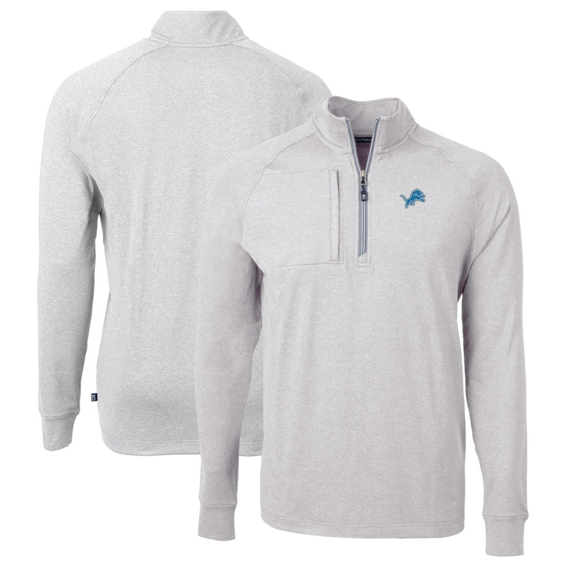 Cutter & Buck Big & Tall Adapt Eco Knit Quarter-Zip Pullover Top - Detroit Lions Pullover