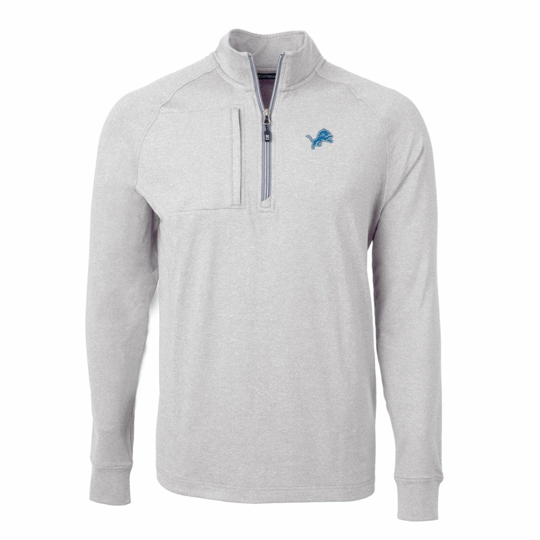 Cutter & Buck Big & Tall Adapt Eco Knit Quarter-Zip Pullover Top - Detroit Lions Pullover