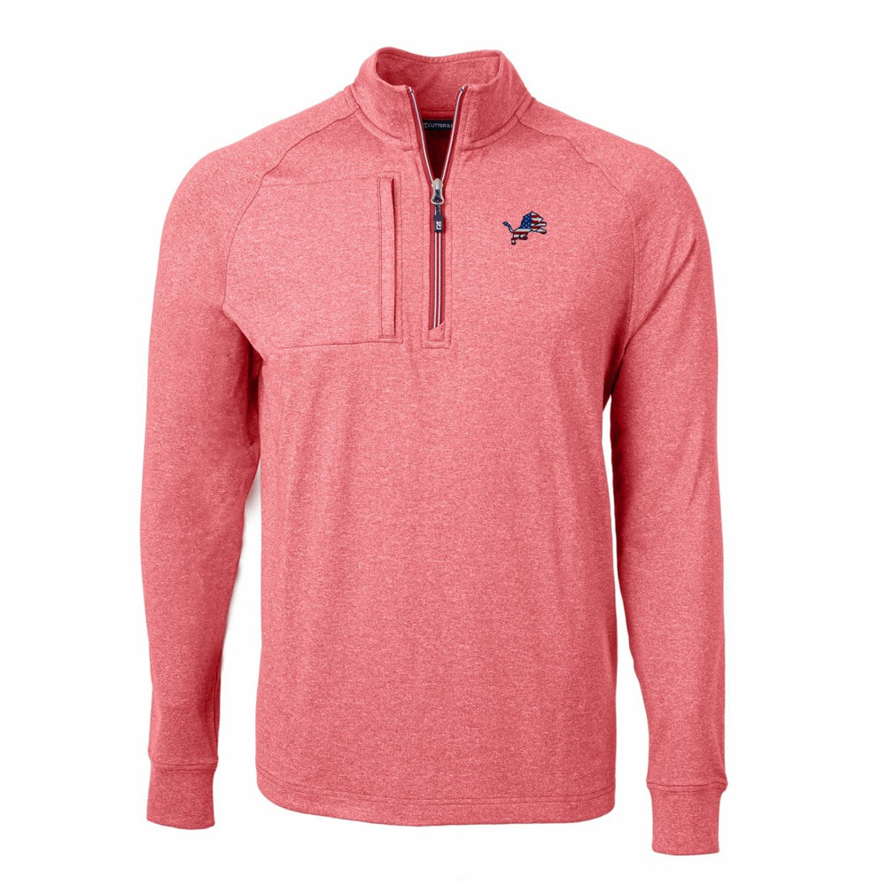Cutter & Buck Big & Tall Adapt Eco Knit Quarter-Zip Pullover Top - Detroit Lions Pullover
