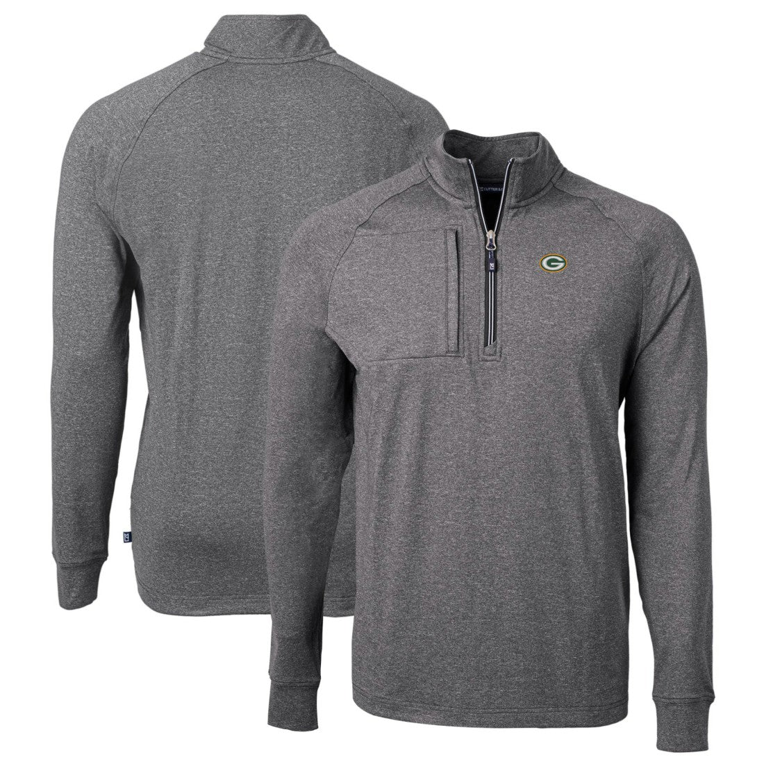 Cutter & Buck Big & Tall Adapt Eco Knit Quarter-Zip Pullover Top - Green Bay Packers Pullover