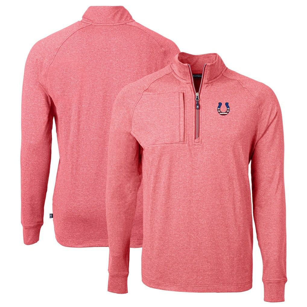 Cutter & Buck Big & Tall Adapt Eco Knit Quarter-Zip Pullover Top - Indianapolis Colts Pullover