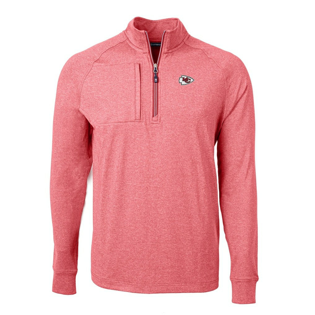 Cutter & Buck Big & Tall Adapt Eco Knit Quarter-Zip Pullover Top - Kansas City Chiefs Pullover
