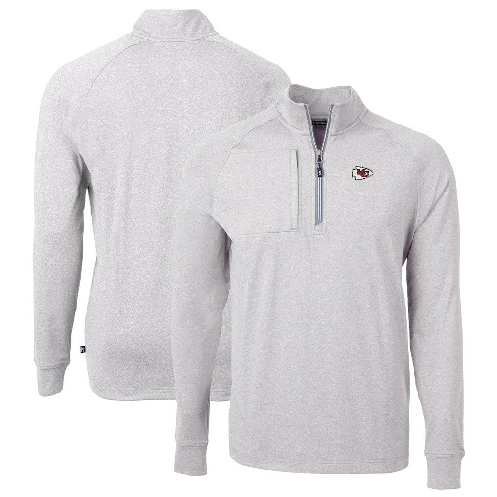 Cutter & Buck Big & Tall Adapt Eco Knit Quarter-Zip Pullover Top - Kansas City Chiefs Pullover