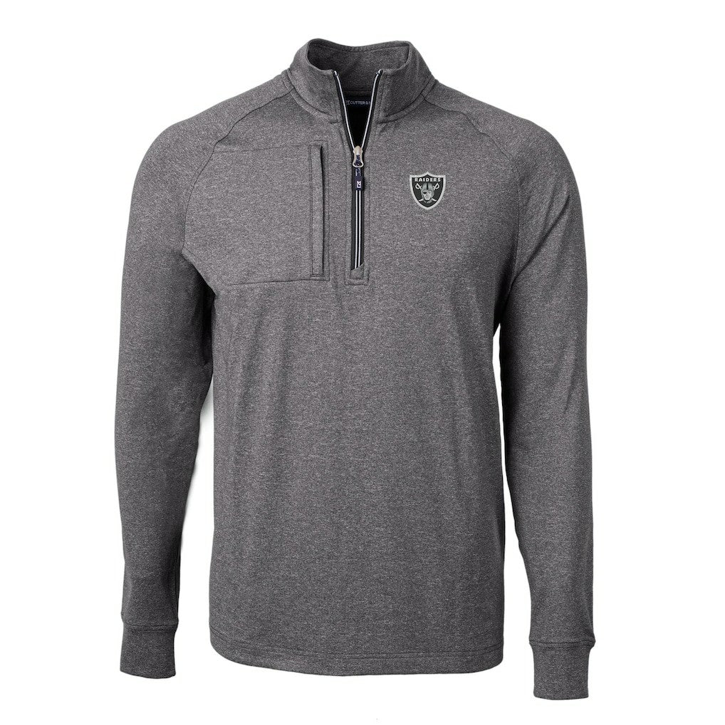 Cutter & Buck Big & Tall Adapt Eco Knit Quarter-Zip Pullover Top - Las Vegas Raiders Pullover
