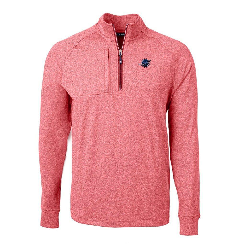 Cutter & Buck Big & Tall Adapt Eco Knit Quarter-Zip Pullover Top - Miami Dolphins Pullover