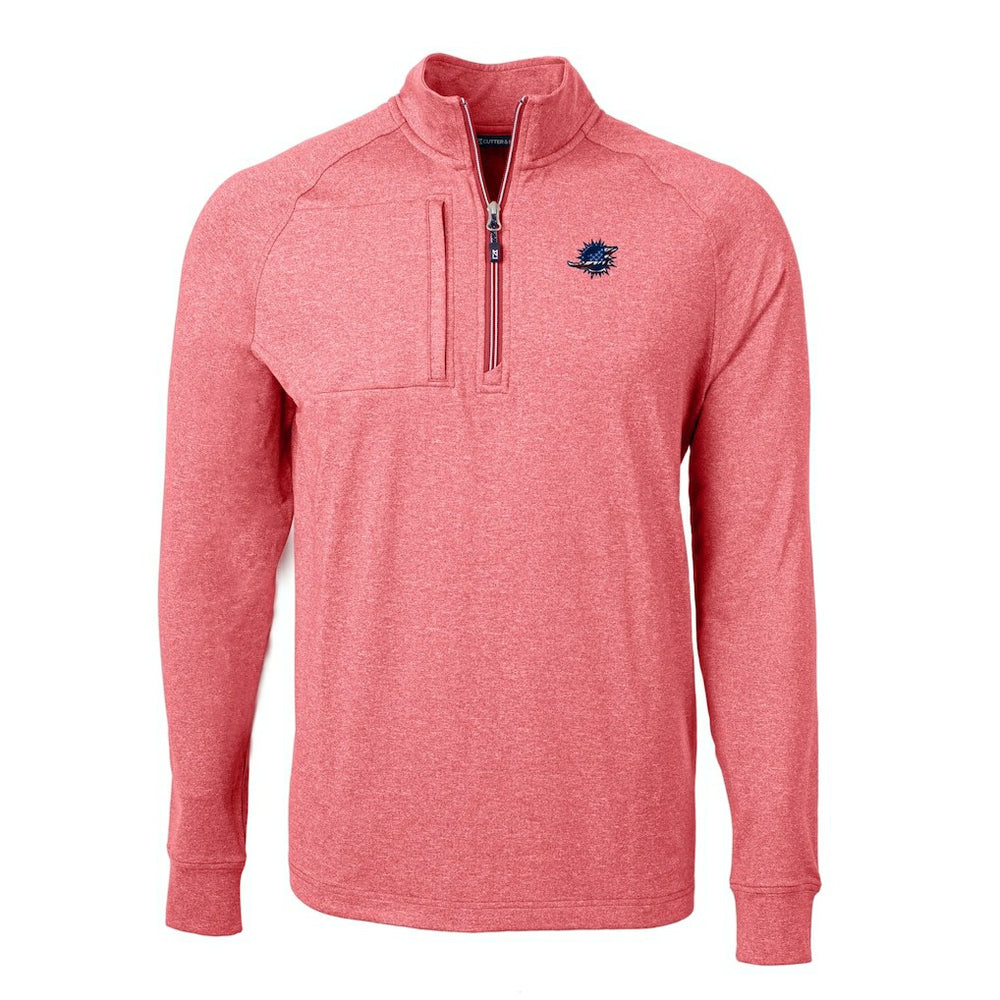 Cutter & Buck Big & Tall Adapt Eco Knit Quarter-Zip Pullover Top - Miami Dolphins Pullover
