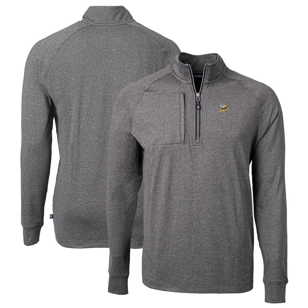 Cutter & Buck Big & Tall Adapt Eco Knit Quarter-Zip Pullover Top - Minnesota Vikings Pullover