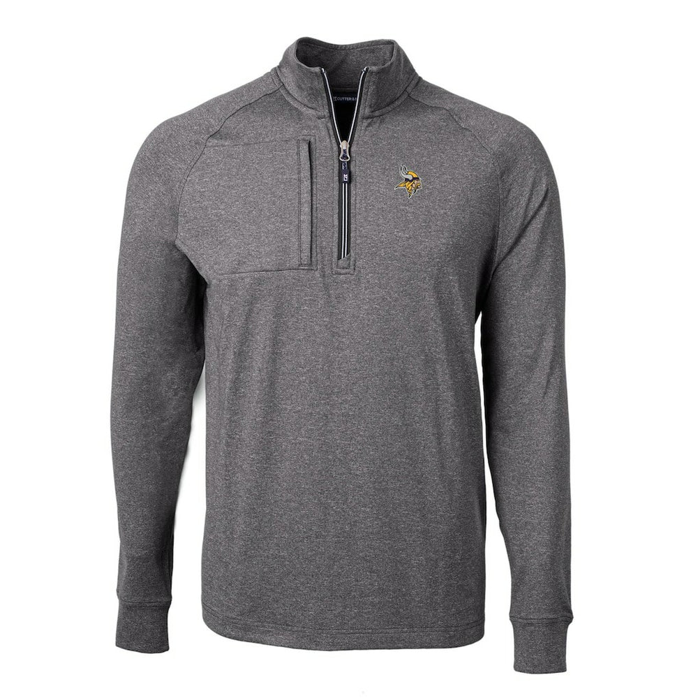 Cutter & Buck Big & Tall Adapt Eco Knit Quarter-Zip Pullover Top - Minnesota Vikings Pullover
