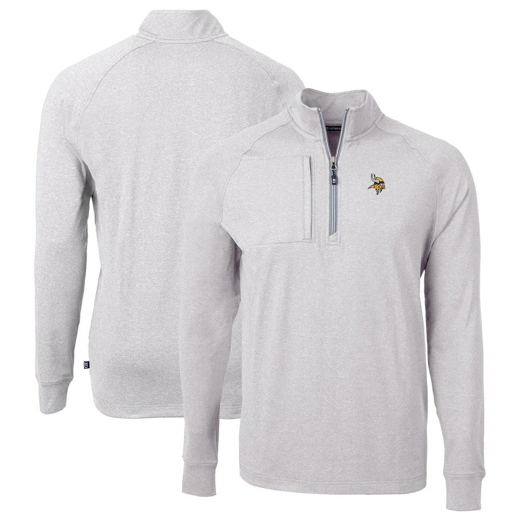 Cutter & Buck Big & Tall Adapt Eco Knit Quarter-Zip Pullover Top - Minnesota Vikings Pullover