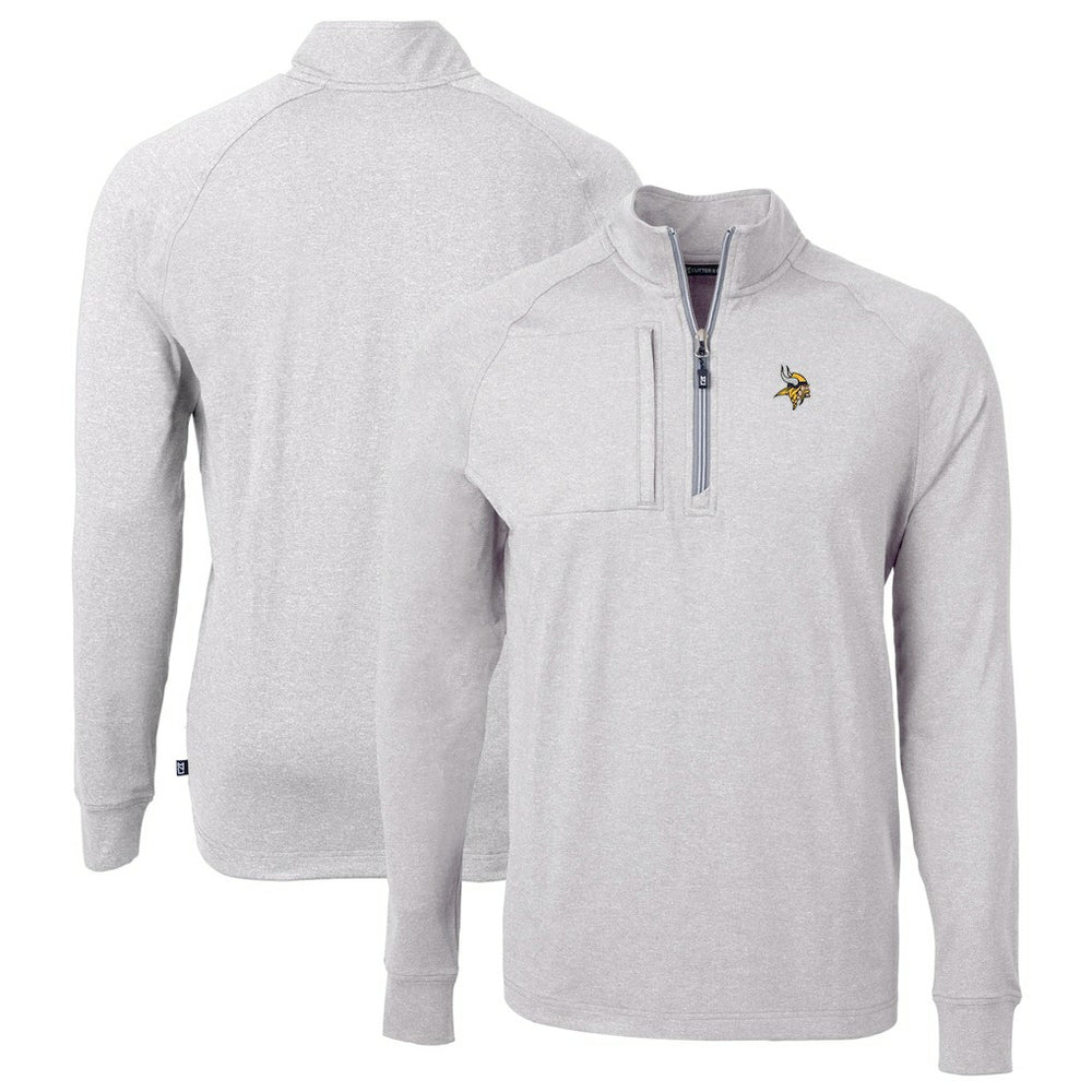 Cutter & Buck Big & Tall Adapt Eco Knit Quarter-Zip Pullover Top - Minnesota Vikings Pullover