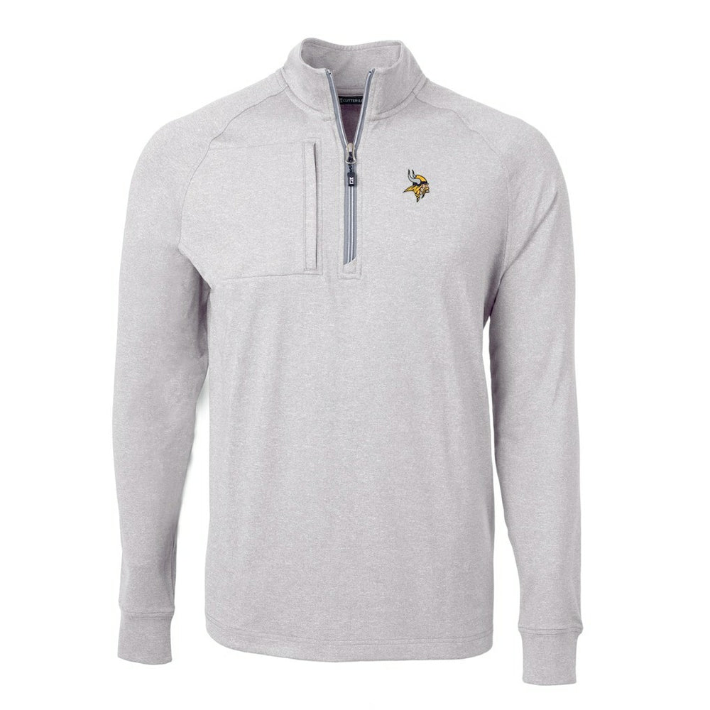 Cutter & Buck Big & Tall Adapt Eco Knit Quarter-Zip Pullover Top - Minnesota Vikings Pullover