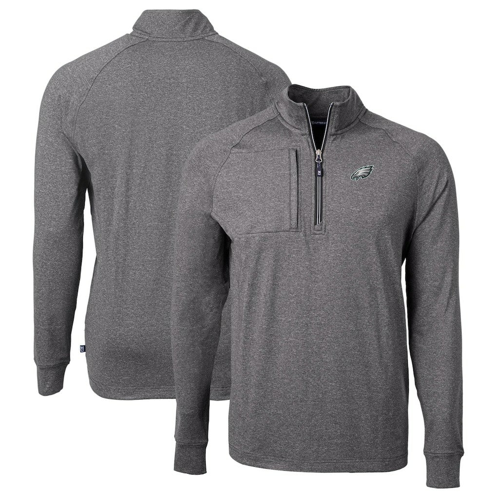 Cutter & Buck Big & Tall Adapt Eco Knit Quarter-Zip Pullover Top - Philadelphia Eagles Pullover