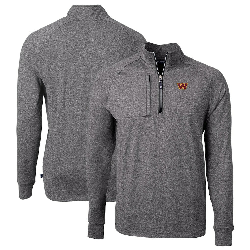 Cutter & Buck Big & Tall Adapt Eco Knit Quarter-Zip Pullover Top - Washington Commanders Pullover