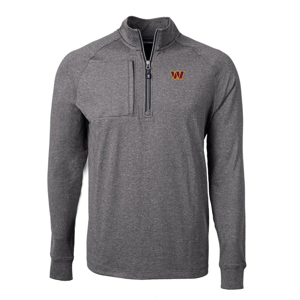 Cutter & Buck Big & Tall Adapt Eco Knit Quarter-Zip Pullover Top - Washington Commanders Pullover
