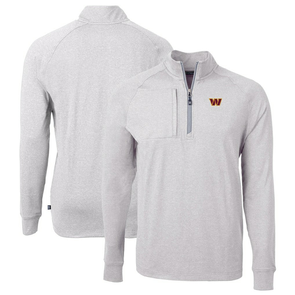 Cutter & Buck Big & Tall Adapt Eco Knit Quarter-Zip Pullover Top - Washington Commanders Pullover