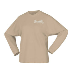 Tan Atlanta Braves Fanatics Women's Branded Fleece Pullover Sweatshirt