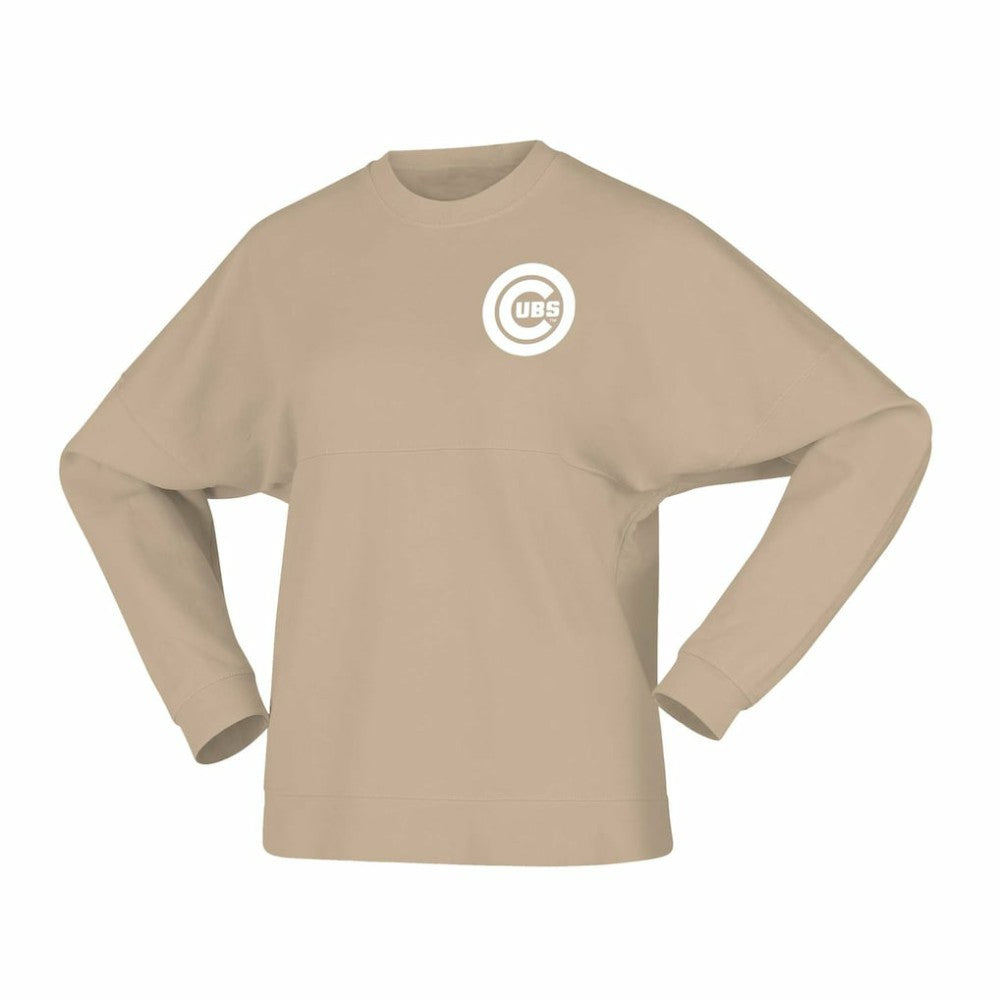 Tan Chicago Cubs Fanatics Women's Branded Fleece Pullover Sweatshirt