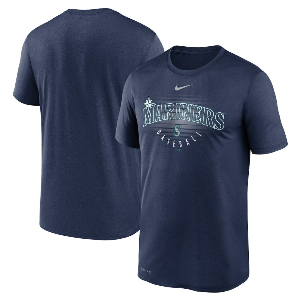Navy Seattle Mariners Nike Wordmark Outline Legend T-Shirt