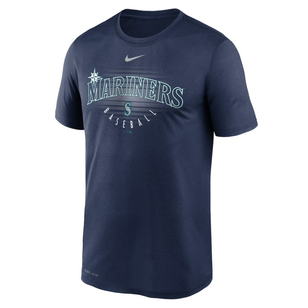 Navy Seattle Mariners Nike Wordmark Outline Legend T-Shirt