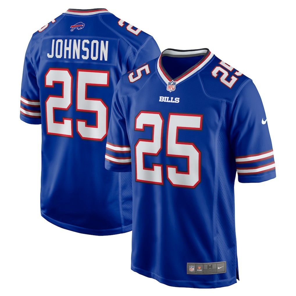 Ty Johnson  Team Game Jersey - Buffalo Bills Jerseys