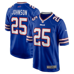 Ty Johnson  Team Game Jersey - Buffalo Bills Jerseys
