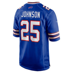 Ty Johnson  Team Game Jersey - Buffalo Bills Jerseys