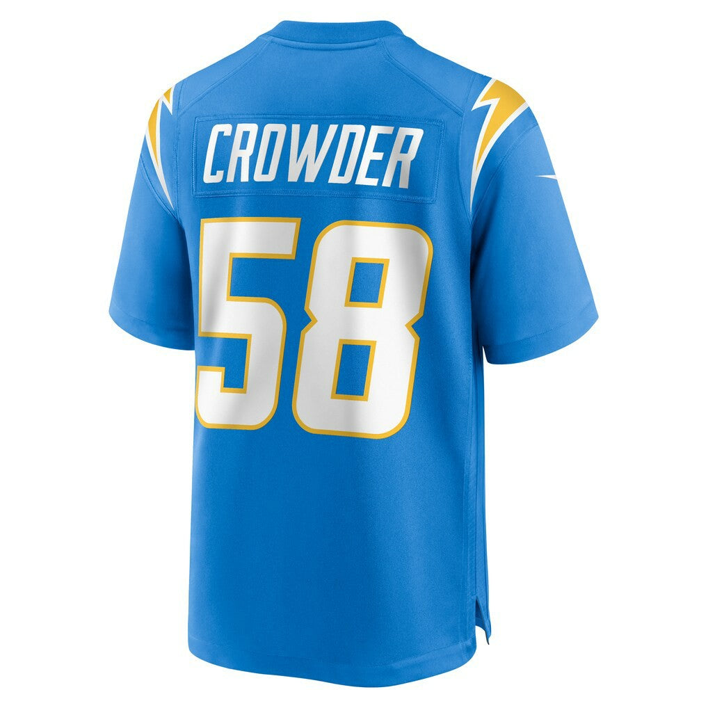 Tae Crowder  Team Game Jersey - Los Angeles Chargers Jerseys