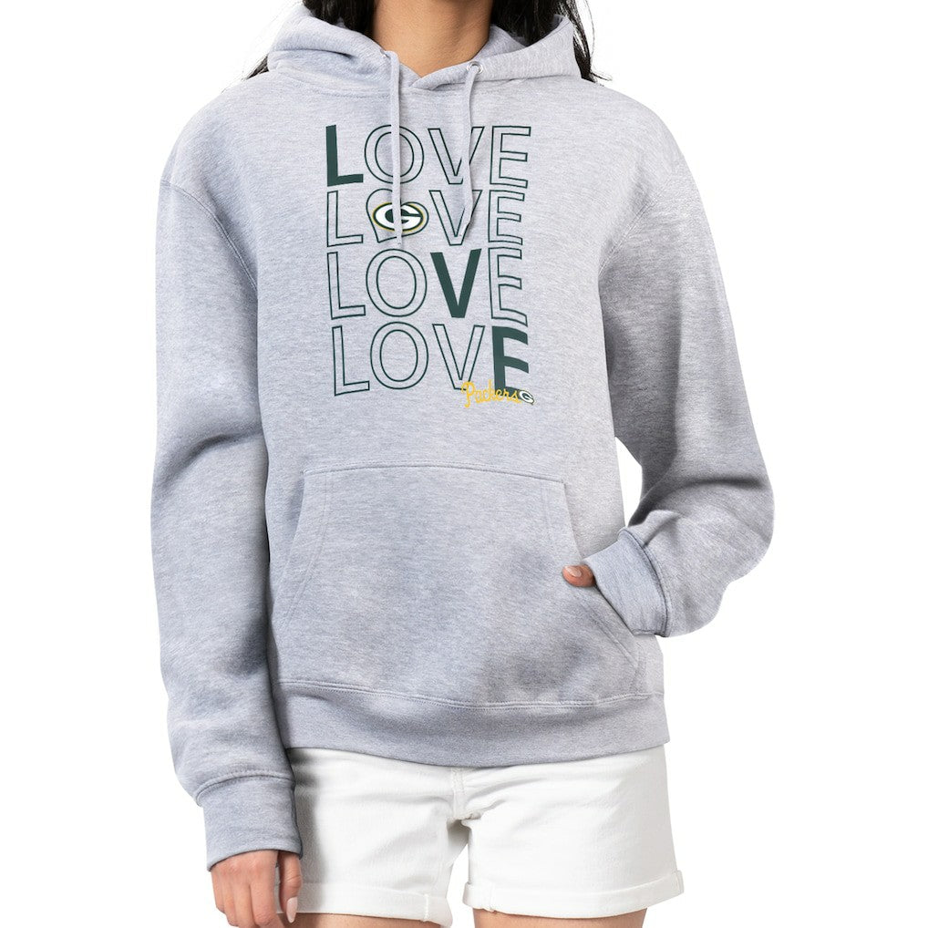 G-III 4Her by Carl Banks Women's Love Graphic Pullover Hoodie - Green Bay Packers Hoodies