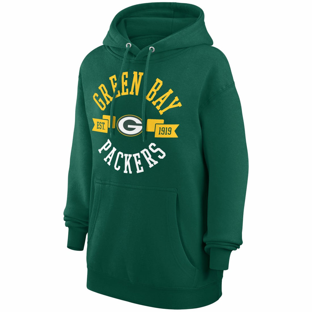 G-III 4Her by Carl Banks Women's City Graphic Team Fleece Pullover Hoodie - Green Bay Packers Hoodies