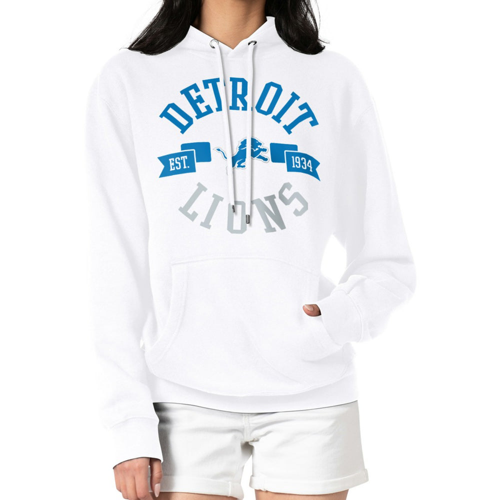 G-III 4Her by Carl Banks Women's City Graphic Team Fleece Pullover Hoodie - Detroit Lions Hoodies