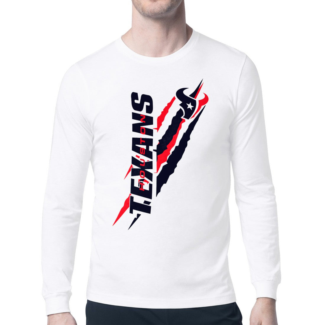 Starter Color Scratch Long Sleeve T-Shirt - Houston Texans T-shirts