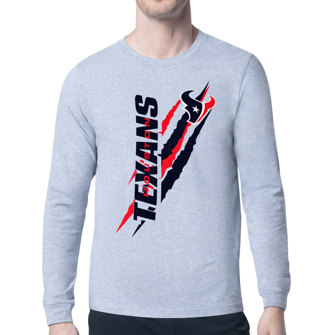 Starter Color Scratch Long Sleeve T-Shirt - Houston Texans T-shirts