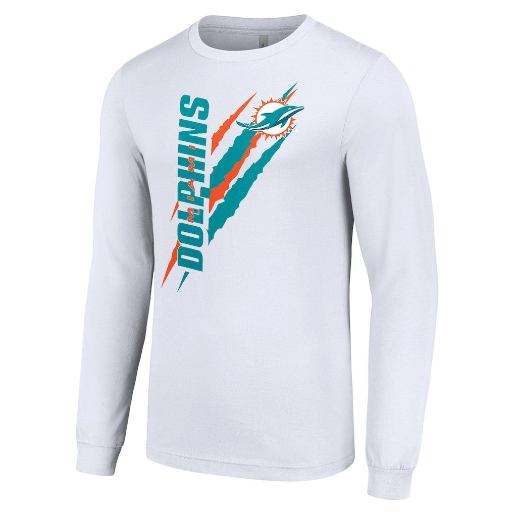 Starter Color Scratch Long Sleeve T-Shirt - Miami Dolphins T-shirts