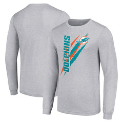 Starter Color Scratch Long Sleeve T-Shirt - Miami Dolphins T-shirts