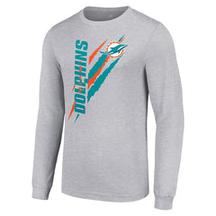 Starter Color Scratch Long Sleeve T-Shirt - Miami Dolphins T-shirts