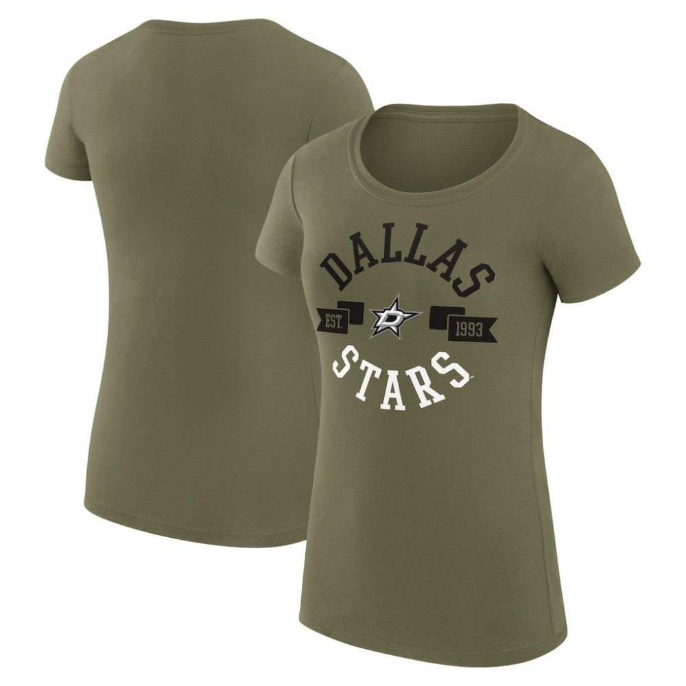 NHL Dallas Stars G-III 4Her by Carl Banks Women's Super-Slim Fit Lightweight City Graphic Sport Crewneck T-Shirt
